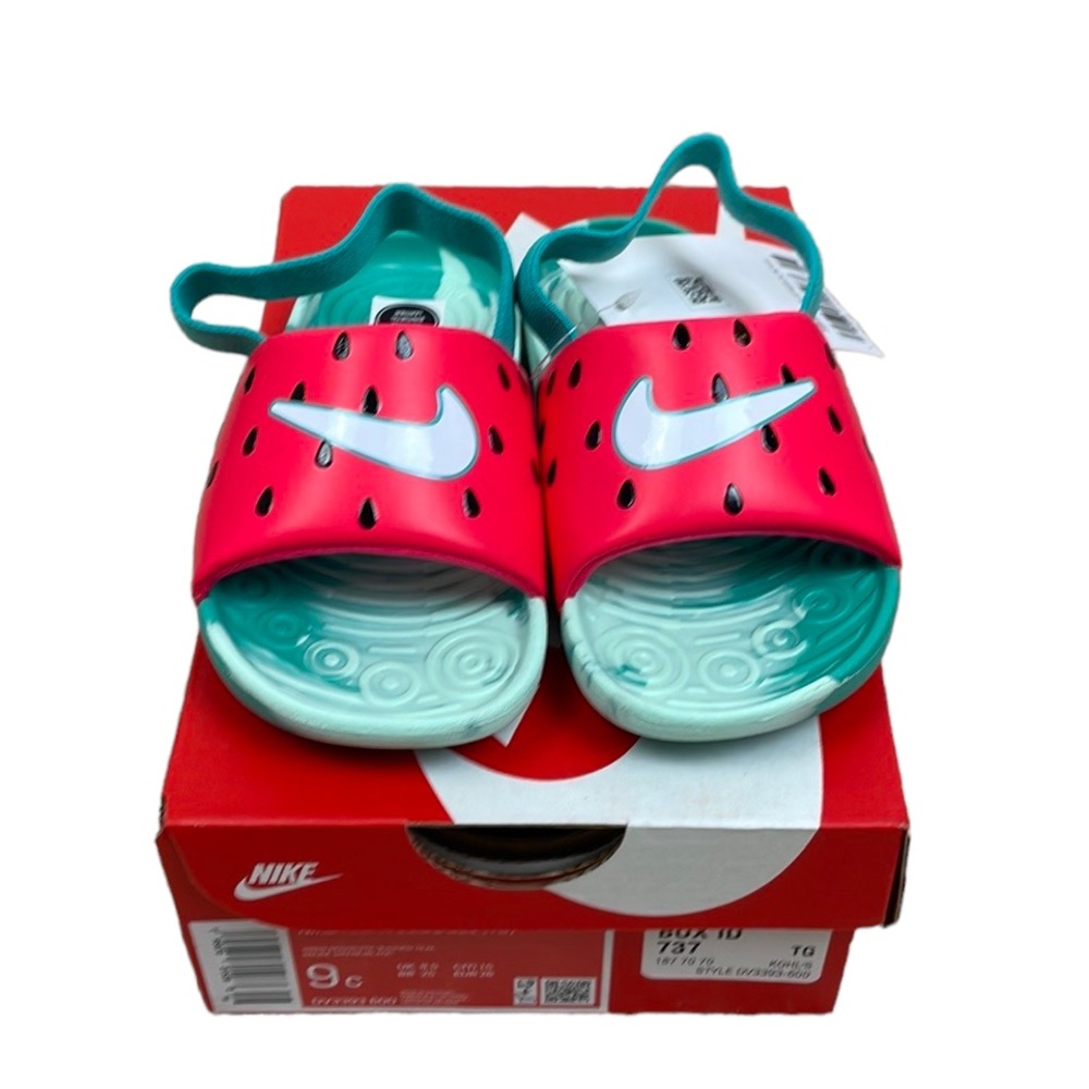 NWT Nike Kawa Lil Fruits Baby/Toddler Slides SZ 8C Watermelon Unisex - Picture 5 of 8